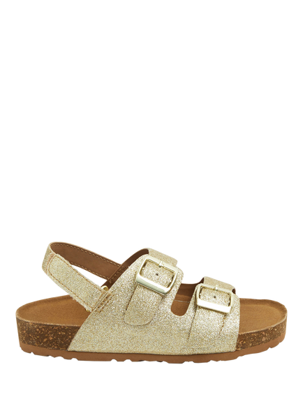 Angels by Accessorize Kids' Open Toe Sparkle Sandals, Gold, Gold