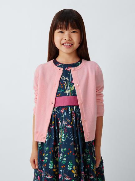 John Lewis Heirloom Collection Kids' Cashmere Cardigan, Pink, Pink: 01760