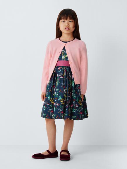 John Lewis Heirloom Collection Kids' Cashmere Cardigan, Pink - view 2, Pink: 01760