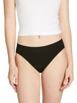 Love Luna Teen Side Seamfree Period Bikini Knickers, Pack of 3, Black, Black