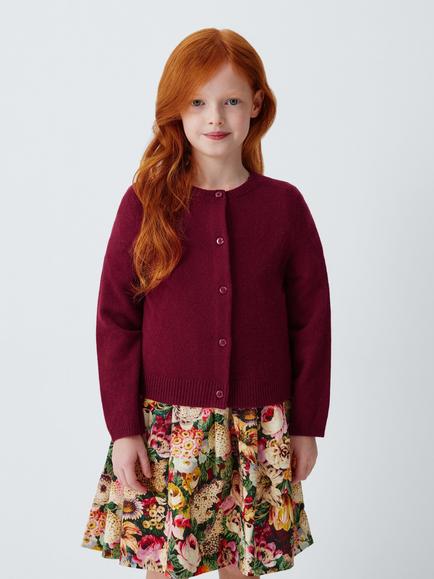 John Lewis Heirloom Collection Kids' Pure Cashmere Cardigan, Red, Red: 04171