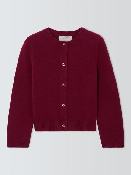 John Lewis Heirloom Collection Kids' Pure Cashmere Cardigan, Red, Red: 04171