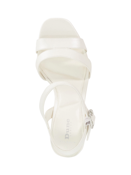 Dune London Madeforlove Wide Fit Leather Platform Block Heel Bridal Shoes, Ivory - view 2, Ivory