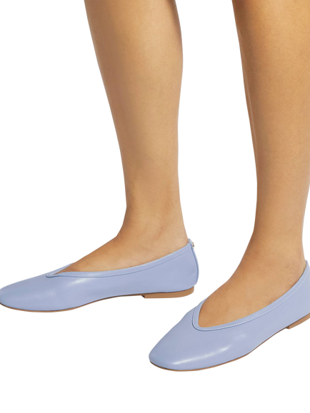 Dune London Hetta Leather Ballerina Pumps - view 2, Blue