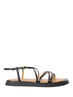 Dune London Laia Leather Tubular Strappy Sandals, Black