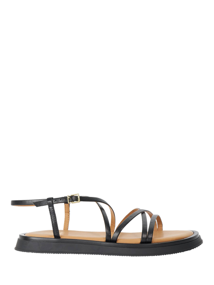 Dune London Laia Leather Tubular Strappy Sandals, Black