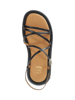 Dune London Laia Leather Tubular Strappy Sandals - view 2, Black