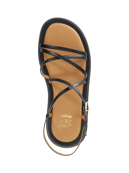 Dune London Laia Leather Tubular Strappy Sandals - view 2, Black