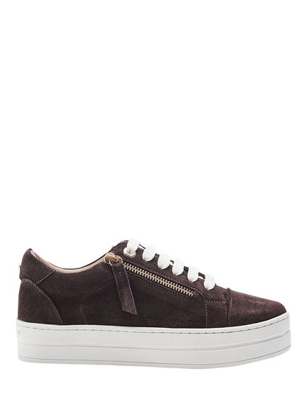 Moda in Pelle Abbee Suede Lace Up Chunky Trainers, Brown, Brown