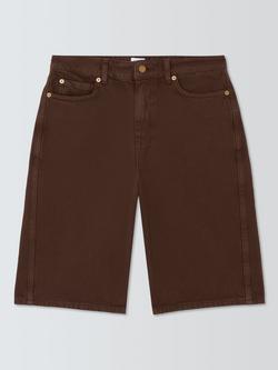 AND/OR Barrel Leg Denim Shorts, Chocolate, Chocolate
