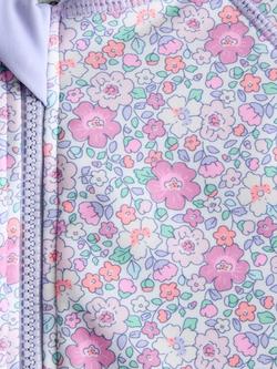 JoJo Maman Bébé Kids' Ditsy Floral Long Sleeve Swimsuit, Multi Colour - view 2, Multi Colour