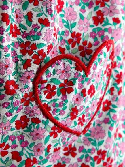 JoJo Maman Bébé Baby Cotton Ditsy Floral Playsuit, Bright Red - view 2, Bright Red