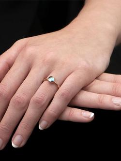 London Road 9ct Rose Gold Pimlico Bubble Stacking Ring - view 2, Blue Topaz