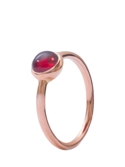 London Road 9ct Rose Gold Pimlico Bubble Stacking Ring, Garnet