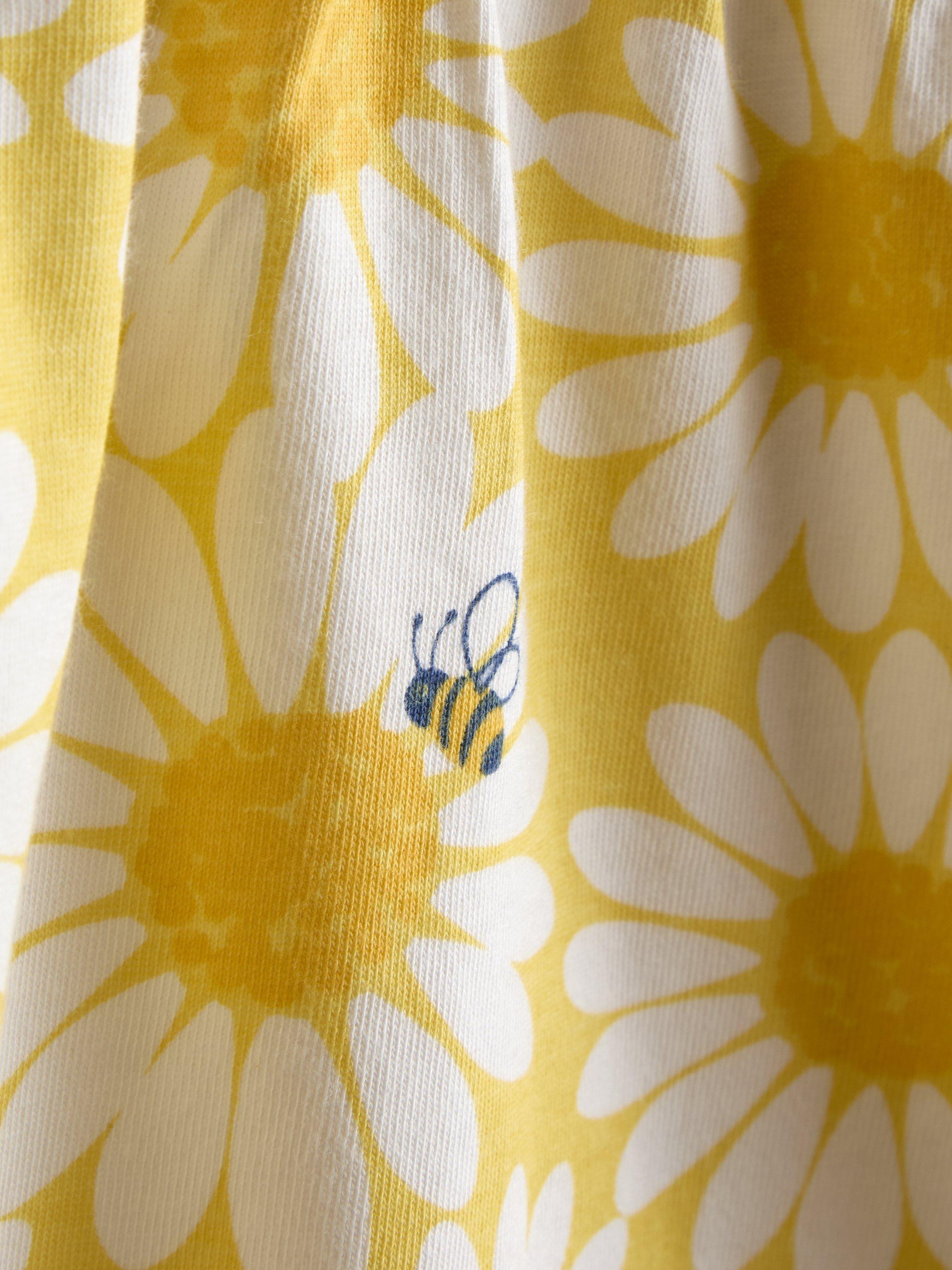 JoJo Maman Bébé Kids' Frill Sleeve T-Shirt, Pack of 2, Light Yellow/Blue