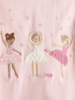 JoJo Maman Bébé Kids' Appliqué Frill Shoulder T-Shirt, Light Pink - view 2, Light Pink