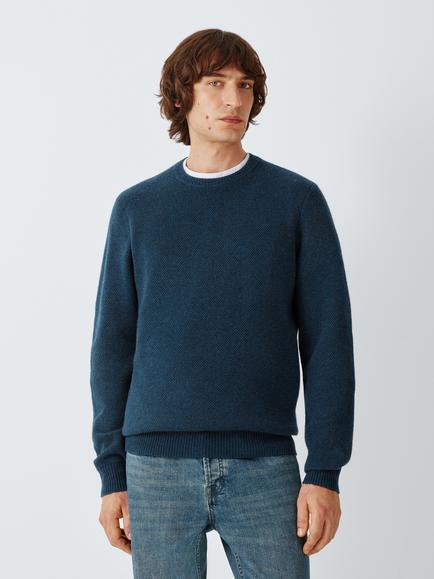 John Lewis Cashmere Jumper, Navy Melange, Navy Melange