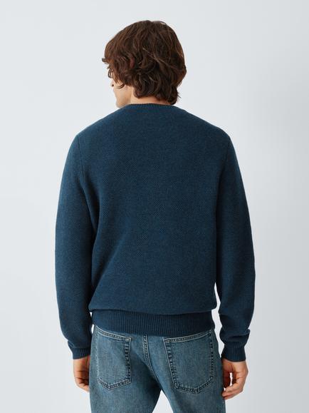 John Lewis Cashmere Jumper, Navy Melange - view 2, Navy Melange