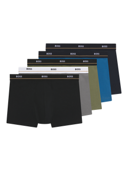 HUGO BOSS Stretch Cotton Jersey Trunks, Pack of 5, Multi, Multi