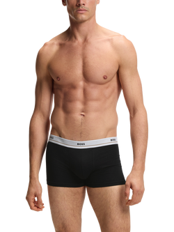 BOSS Stretch Cotton Logo Waistband Trunks, Pack of 5, Multi - view 2, Multi