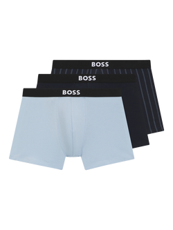 HUGO BOSS Stretch Cotton Boxer Briefs, Pack of 3, Blue/Multi, Blue/Multi