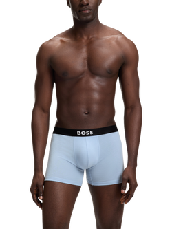 HUGO BOSS Stretch Cotton Boxer Briefs, Pack of 3, Blue/Multi - view 2, Blue/Multi