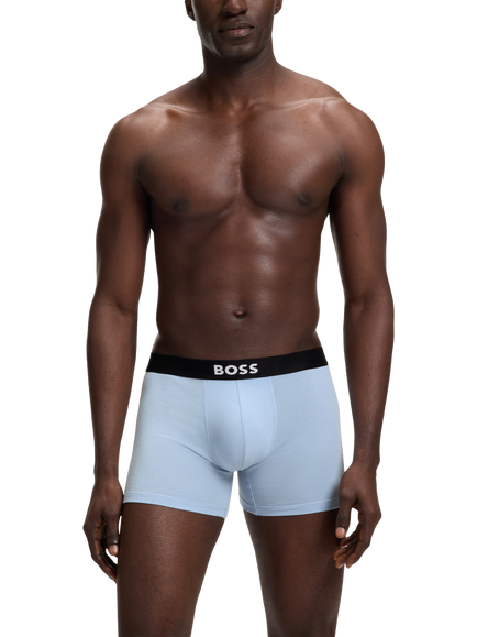 HUGO BOSS Stretch Cotton Boxer Briefs, Pack of 3, Blue/Multi - view 2, Blue/Multi