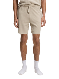 HUGO BOSS BOSS Drawstring Cotton Blend Shorts, Light Beige, Light Beige