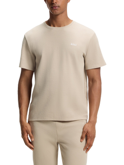 HUGO BOSS BOSS Crew Neck Cotton Blend T-Shirt, Light Beige, Light Beige