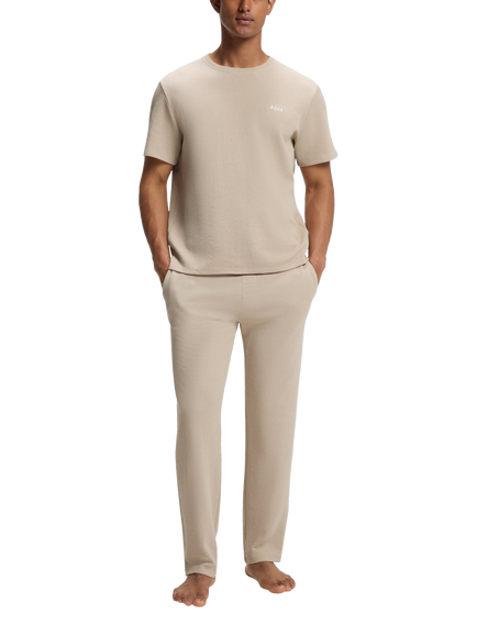 HUGO BOSS BOSS Crew Neck Cotton Blend T-Shirt, Light Beige - view 2, Light Beige