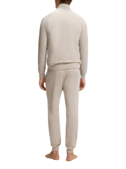 BOSS Stretch Cotton Zip Lounge Top, Open Grey - view 2, Open Grey