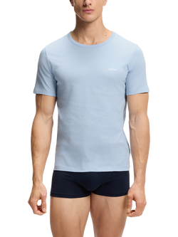 BOSS Cotton Embroidered Logo Underwear T-shirt, Pack of 3, Multi - view 2, Multi