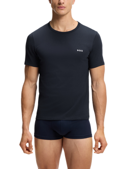 BOSS Cotton Embroidered Logo Underwear T-shirt, Pack of 3, Multi - view 2, Multi