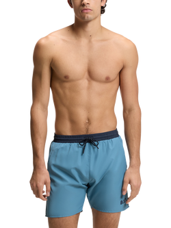BOSS Logo Swim Shorts, Turquoise/Aqua