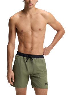 BOSS Logo Swim Shorts, Open Green