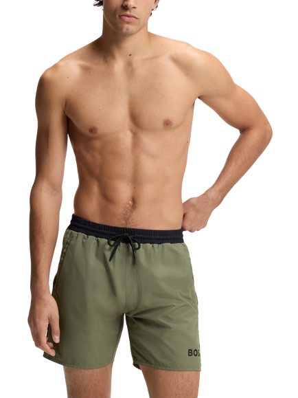 BOSS Logo Swim Shorts, Open Green