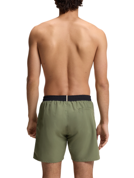 BOSS Logo Swim Shorts - view 2, Open Green