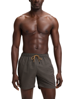 HUGO BOSS Spotty Geometric Swim Shorts, Black, Black