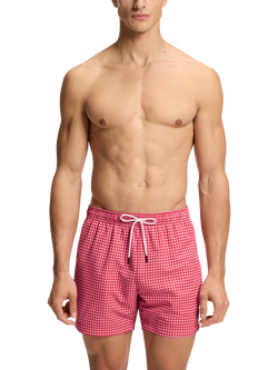 HUGO BOSS Sunrise Geometric Swim Shorts, Dark Red, Dark Red