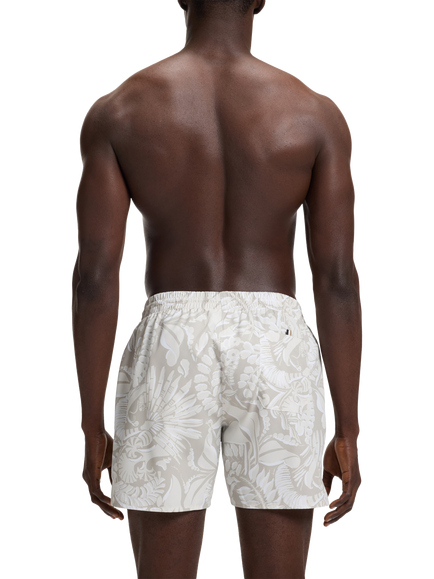 BOSS Floral Print Swim Shorts, Light Beige - view 2, Light Beige