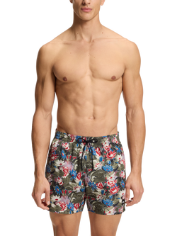 HUGO BOSS Floral Swim Shorts, Open Green, Open Green