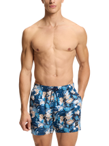 BOSS Floral Print Swim Shorts, Light Blue