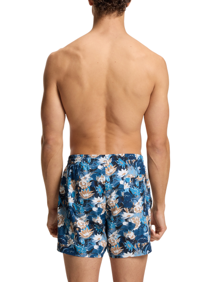 BOSS Floral Print Swim Shorts, Light Blue - view 2, Light Blue