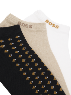 BOSS Cotton Blend Trainer Socks, Pack of 3, Black - view 2, Black