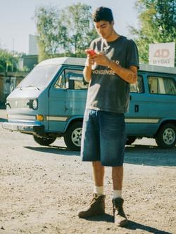 Nudie Jeans Zeb Denim Shorts, Blue Painter - view 2, Blue Painter