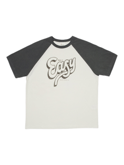 Nudie Jeans Roy Cotton Raglan T-Shirt, Offwhite/Black, Offwhite/Black