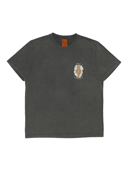 Nudie Jeans Roy Cotton Textured Print T-Shirt, Antracite, Antracite