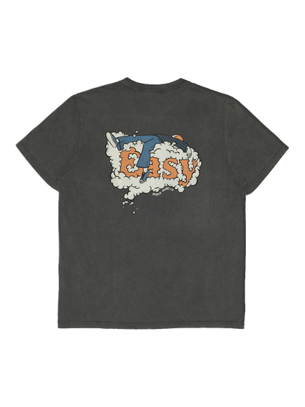 Nudie Jeans Roy Cotton Textured Print T-Shirt, Antracite - view 2, Antracite