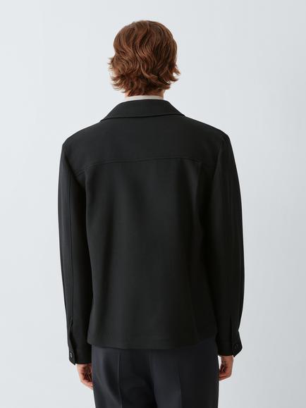 John Lewis Pure Wool Overshirt, Black - view 2, Black