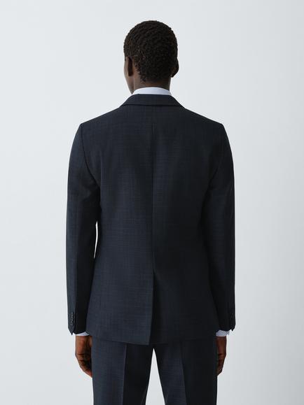 John Lewis Slim Fit Modern Check Wool Rich Suit Jacket, Navy - view 2, Navy